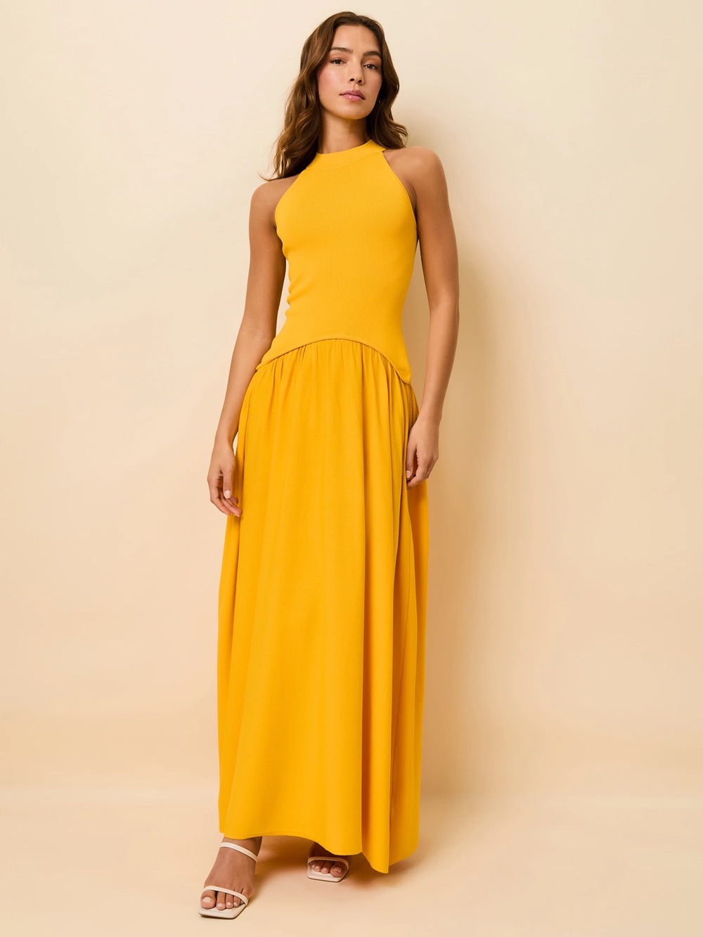 SOLID & STRIPED Isola Dress in Pineapple XS - Picture 2 of 9